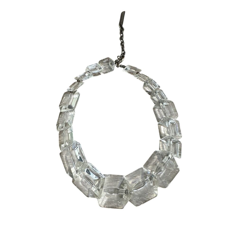 Lafayette 148 Clear Acrylic Necklace Length is 21"